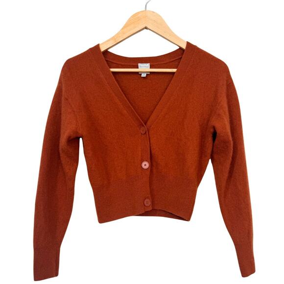 Nouveaux Boxy 100% Cashmere Cardigan – Size S, Rust / Copper, Gently Worn - Picture 1 of 7